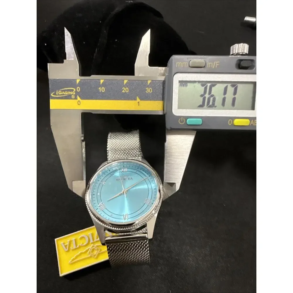 Invicta Celestial Women's 36mm Watch Silver Tone Mesh Band Blue Dial 48487 NEW